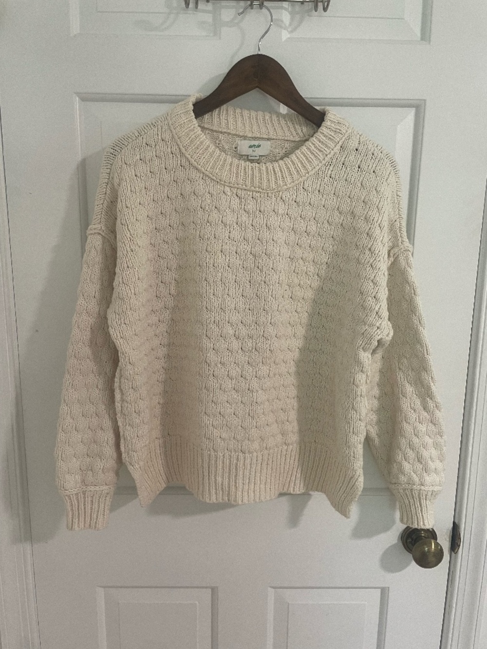 Aerie Cream Honeycomb Sweater